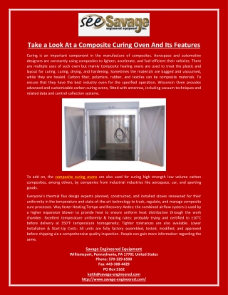 Take a Look At a Composite Curing Oven And Its Features