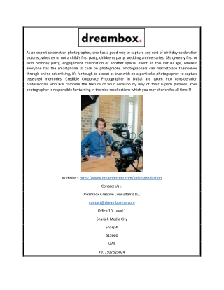 Video Production Company UAE | Dreamboxme.com