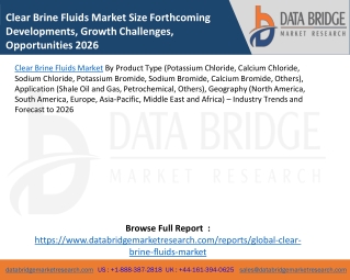 Clear Brine Fluids Market Size Forthcoming Developments, Growth Challenges, Opportunities 2026