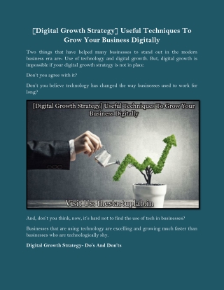 [Digital Growth Strategy] Useful Techniques To Grow Your Business Digitally