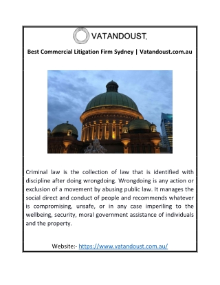 Best Commercial Litigation Firm Sydney | Vatandoust.com.au