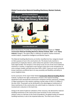 Global Construction Material Handling Machinery Market Research Report Forecast 2025