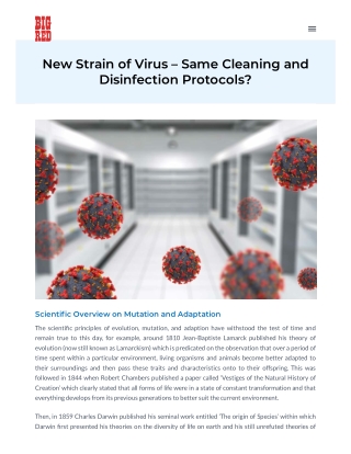 New Strain of Virus – Same Cleaning and Disinfection Protocols?
