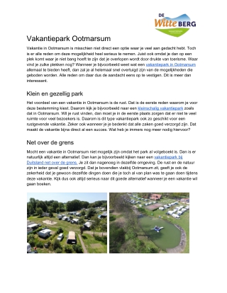Vakantiepark Ootmarsum