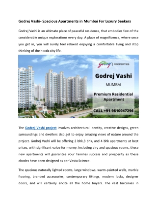 Godrej Vashi Mumbai New Project By Godrej