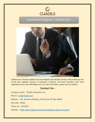 Hotel Asset Register | Chadils.com