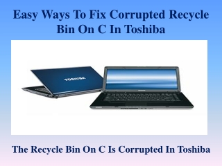 Easy Ways To Fix Corrupted Recycle Bin On C In Toshiba