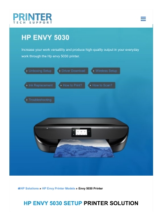 Hp Envy 5030 Setup - Printer Solutions| Troubleshoot Issue