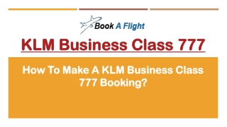 KLM Business Class 777