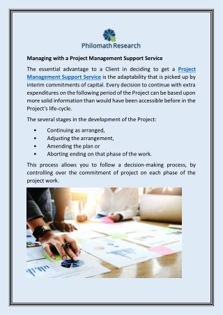 Managing with a Project Management Support Service