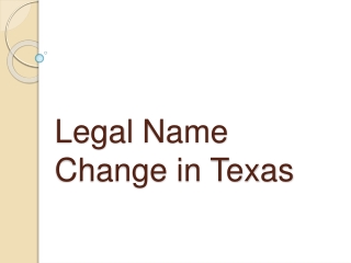 Legal Name Change in Texas