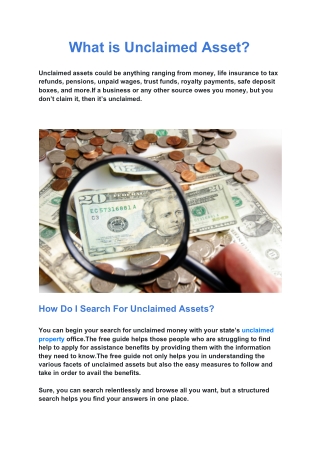 What is Unclaimed Asset?