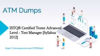 ATM ISTQB Certified Tester Advanced Level - Test Manager [Syllabus 2012] Dumps