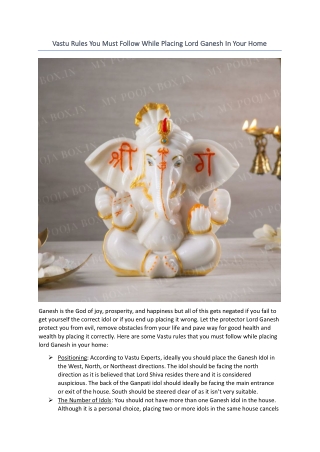 Vastu Rules You Must Follow While Placing Lord Ganesh In Your Home