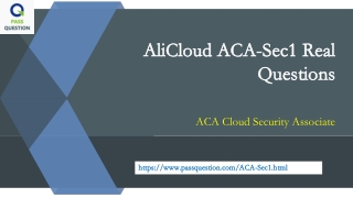 Alibaba Cloud Associate ACA-Sec1 Practice Test Questions