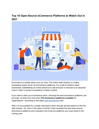 Top 10 Open-Source eCommerce Platforms to Watch Out in 2021