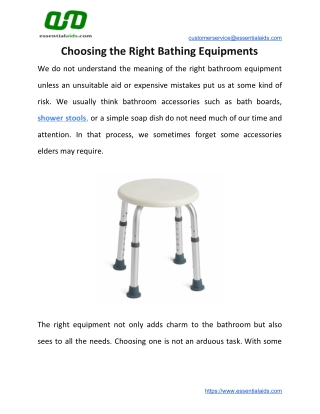 Choosing the Right Bathing Equipments