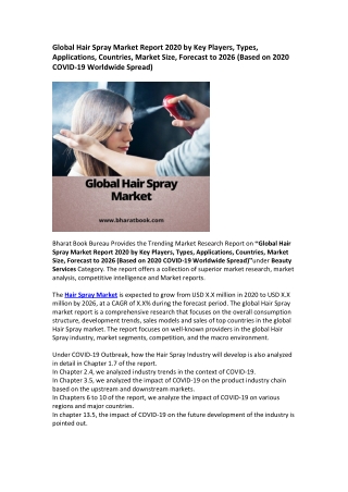 Global Hair Spray Market Market Research Report 2020-2026