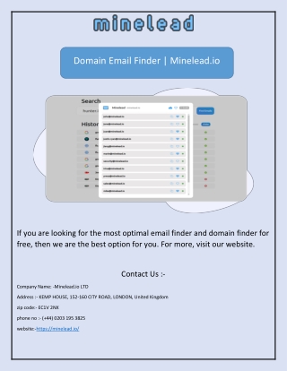 Domain Email Finder | Minelead.io