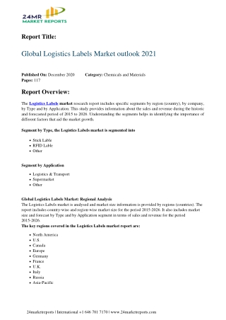 Logistics Labels Market Outlook 2021