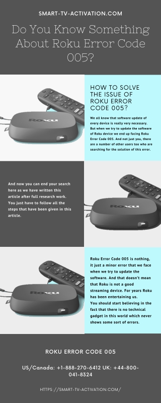 Get info about How To Fix Roku Error Code 005