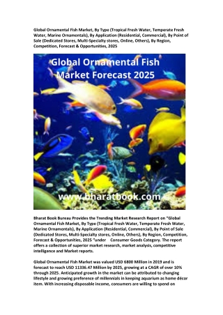 Global Ornamental Fish Market Forecast 2025