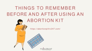 Things to remember before and after using an Abortion kit