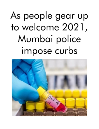 As People Gear Up to Welcome 2021, Mumbai Police Impose Curbs