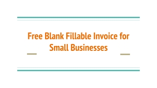 Free Blank Fillable Invoice for Small Businesses