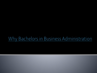 why bachelors in business administration