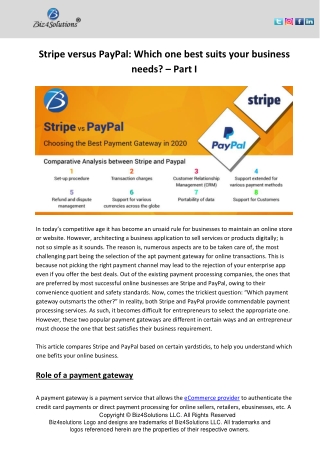 Stripe versus PayPal: Which one best suits your business needs? – Part I