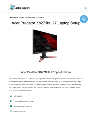 Acer Predator Xb271hu 27 Laptop Setup