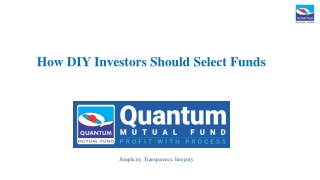 How DIY Investors Should Select Funds