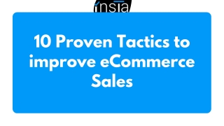 10 Proven Tactics to improve eCommerce Sales