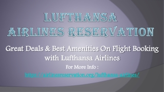 Great Deals on Flight Booking with Lufthansa Airlines Reservations