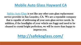 Mobile Auto Glass Hayward CA