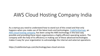 AWS Cloud Hosting Company India