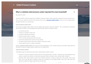 Why is a stainless steel pressure cooker important for every household?