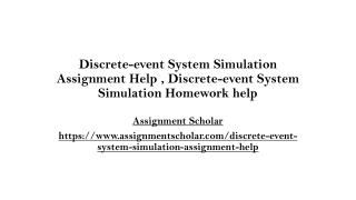 Discrete-event System Simulation Assignment Help