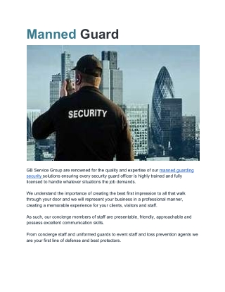 Security Guard Services in Bradford