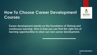 How To Choose Career Development Courses