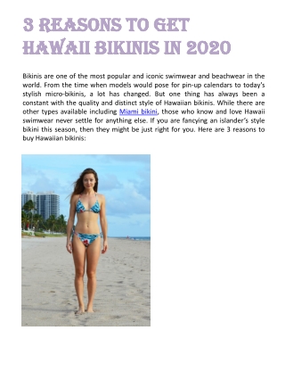 3 Reasons to Get Hawaii Bikinis In 2020