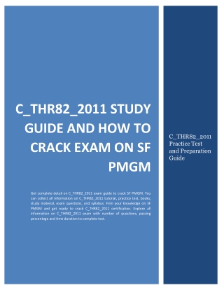 C_THR82_2011 Study Guide and How to Crack Exam on SF PMGM