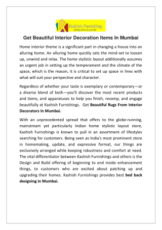Get Beautiful Interior Decoration Items In Mumbai
