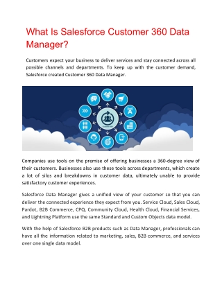 What is Salesforce Customer 360 Data Manager