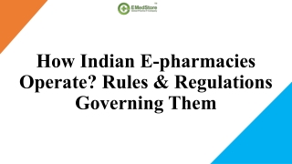 How Indian E-pharmacies Operate?