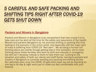 5 Careful And Safe Packing And Shifting Tips Right After COVID-19 Gets Shut Down