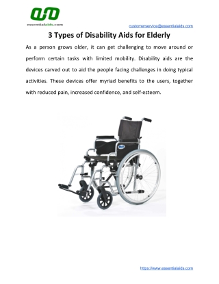 3 Types of Disability Aids for Elderly