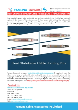 Heat Shrinkable Power Cable Jointing Kits