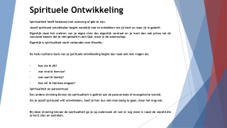 Spirituele Ontwikkeling